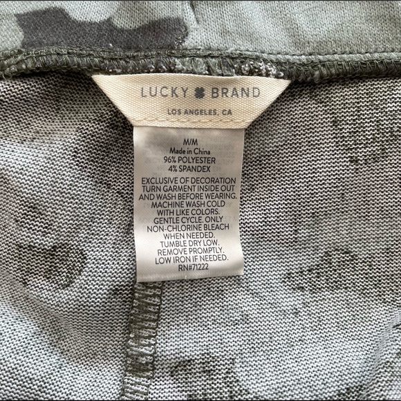 Lucky Brand Ladies' 4-Piece Pajama Set  Green (Distressed Camo), - Picture 6 of 7